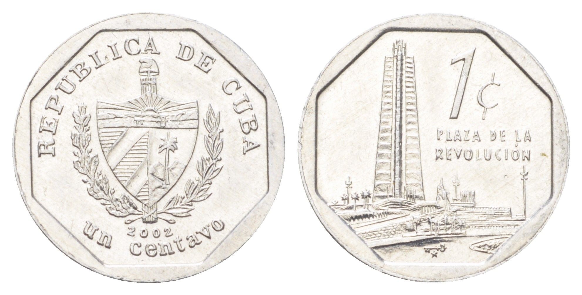 Куба 1 сентаво 2002 башня мемориала Хосе Марти KM 733 алюминий UNC 4697-1134