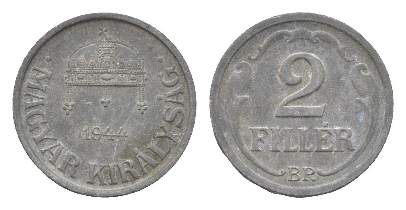 Венгрия 2 филлера 1944 BP KM 519 цинк 4665-568