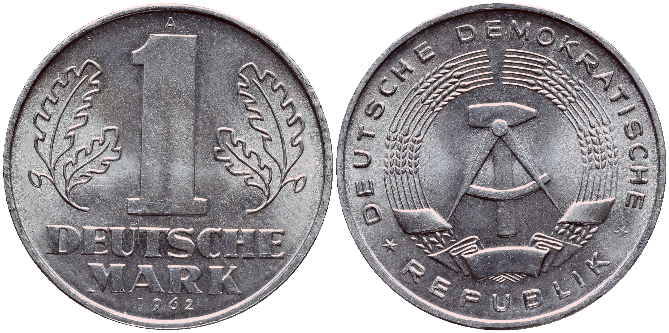 ГДР 1 МАРКА 1962 А KM 13 алюминий aUNC 1523-143