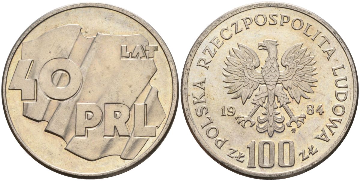Польша 100 злотых 1984 40 лет образования Польской Народной Республики Y 151 медно-никель 4162-844