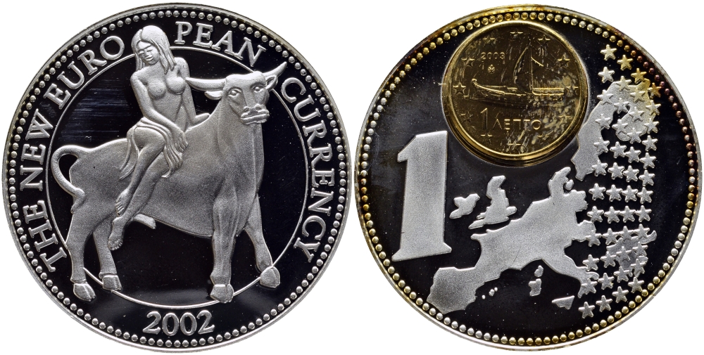 Нидерланды медаль 2002 серия монеты на медалях,страны Евросоюза, Греция 1 лепта 2003, серебрение, диаметр 40 ММ., вес 31 гр., с сертификатом, в коробке медно-никель PROOF 2-1-25