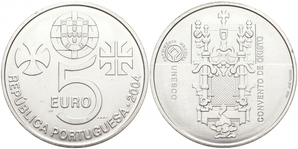 ПОРТУГАЛИЯ 5 ЕВРО 2004 НАСЛЕДИЕ ЮНЕСКО KM 754 серебро UNC 1521-1314