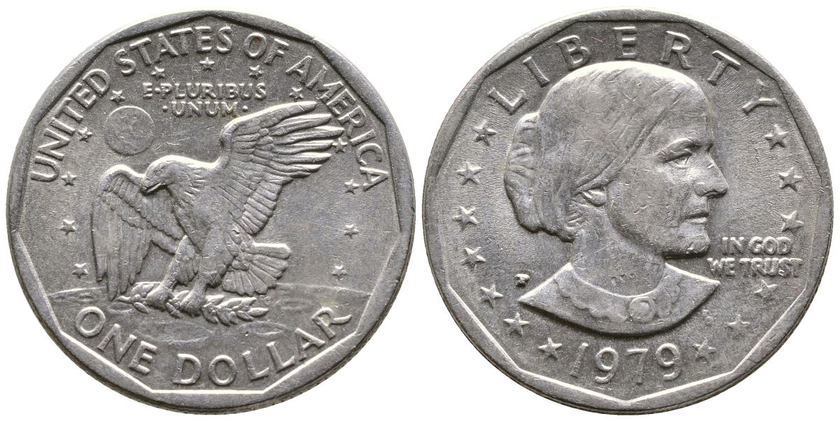 США 1 доллар 1979 P, Сьюзен Энтони KM 207 медь плакированная медно-никелем 259-1234