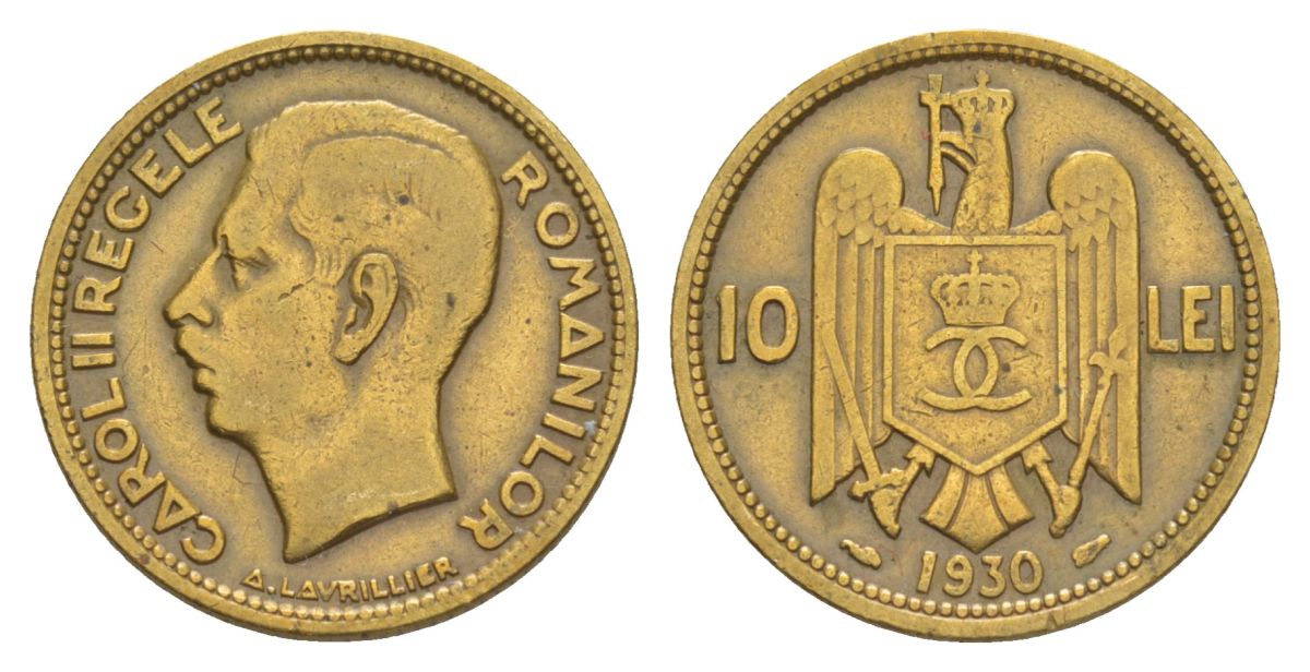 Румыния 10 леев 1930 KM 49 никель латунь 4635-216