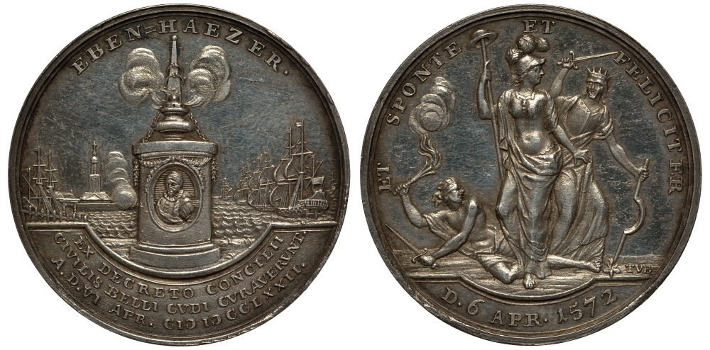 Нидерланды медаль 1776 200 лет 6 апреля 1572 диаметр 28,41 мм, 6,06 г серебро UNC 00-809-38