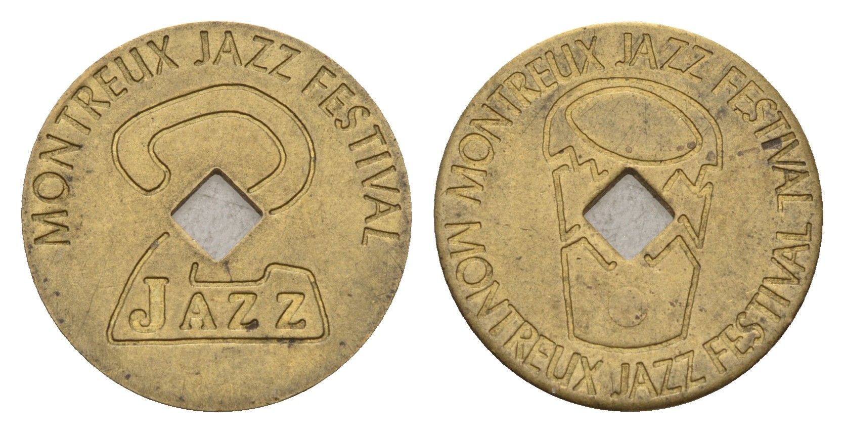 Швейцария жетон из Фестиваля джаза в Монтрё - 2 Джаза 1994 диаметр 22 мм, вес 3,9 гр латунь 4178-268
