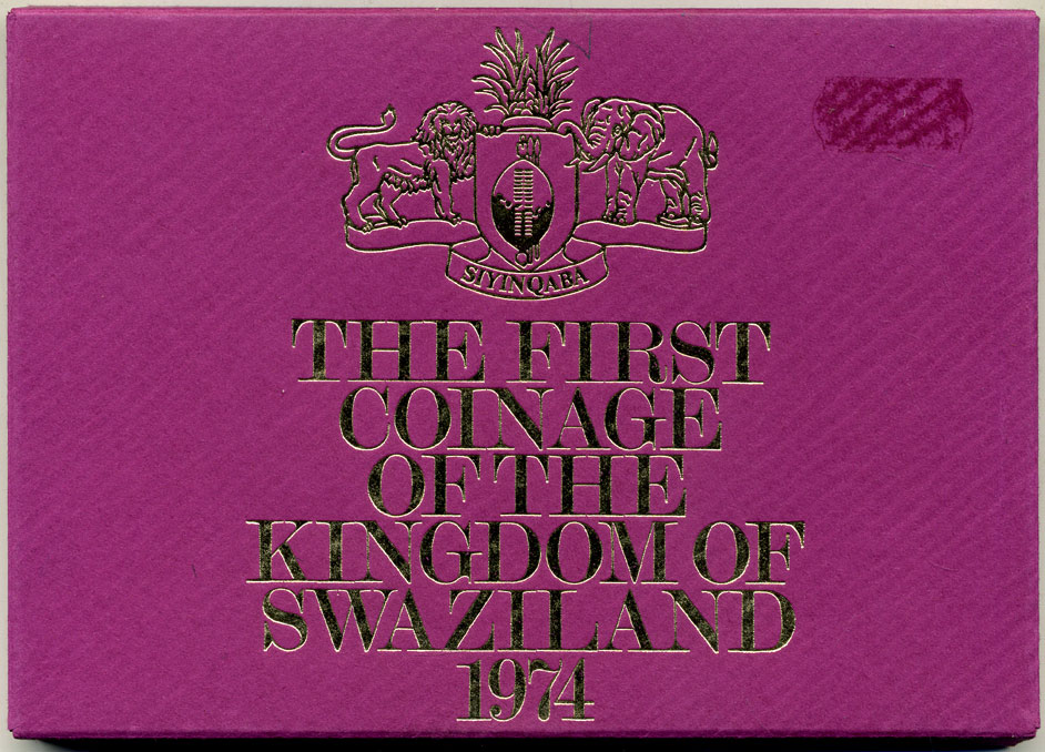 Свазиленд набор из 7 монет  1974 в оригинальной пластиковой упаковке, тираж 20000 KM PS 2   PROOF  3-6-2-13