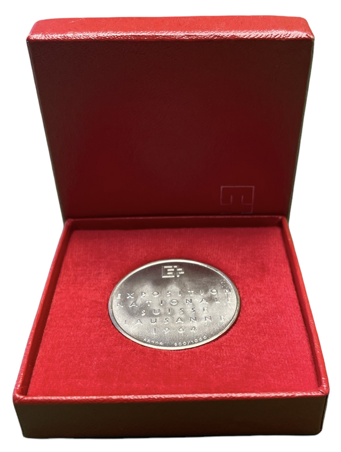 Швейцария медаль 1964 Экспо, Лозанна, в оригинальной коробке, диаметр 33 мм. серебро UNC 3-4-3-31-1