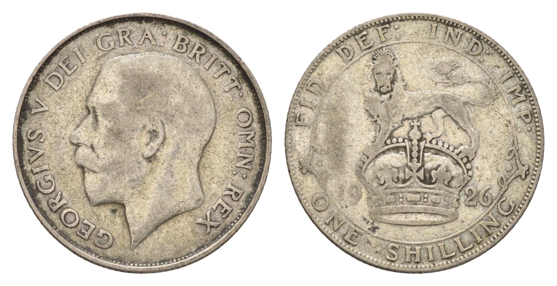 Великобритания 1 шиллинг 1926 Георг V (1910-1936) KM 816a, Spink 4023 серебро 181-147