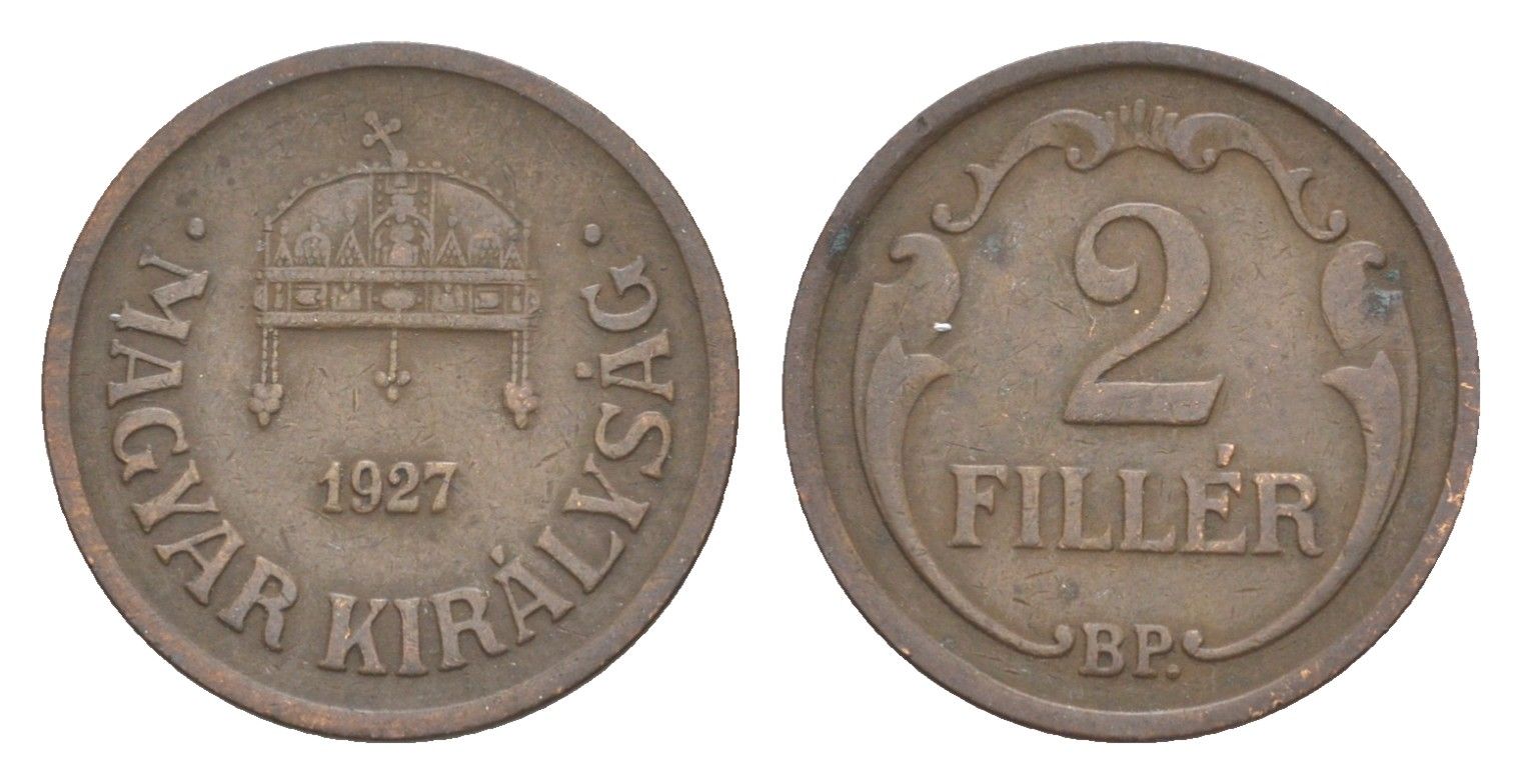 Венгрия 2 филлера 1927 BP KM 506 бронза 4636-442