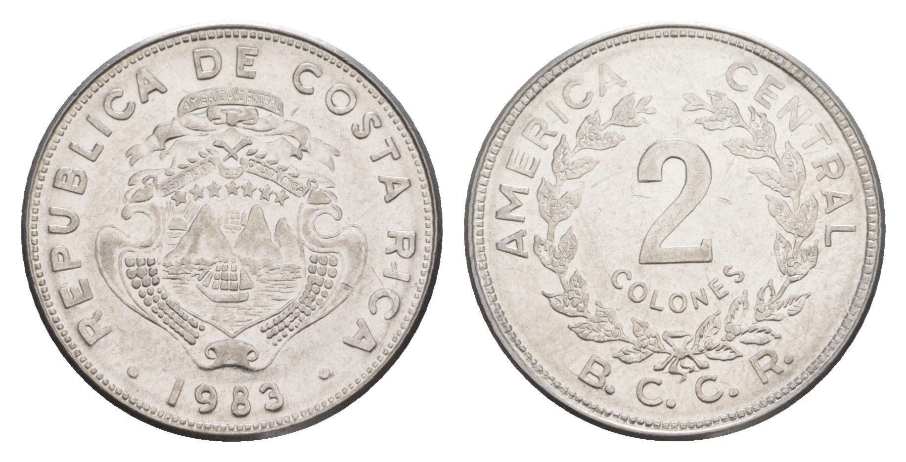 Коста-Рика 2 колона 1983 KM 211.1 нержавеющая сталь UNC 4642-852