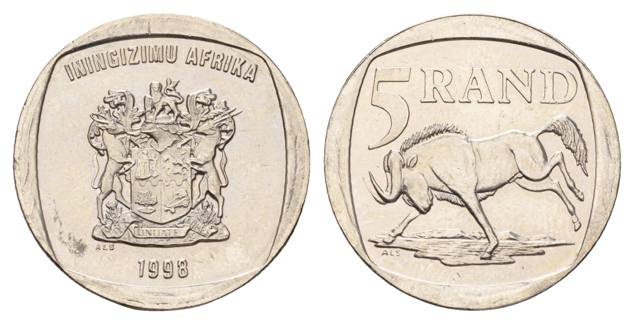 ЮАР 5 рандов 1998 KM 166 медь плакированная никелем UNC 4678-314
