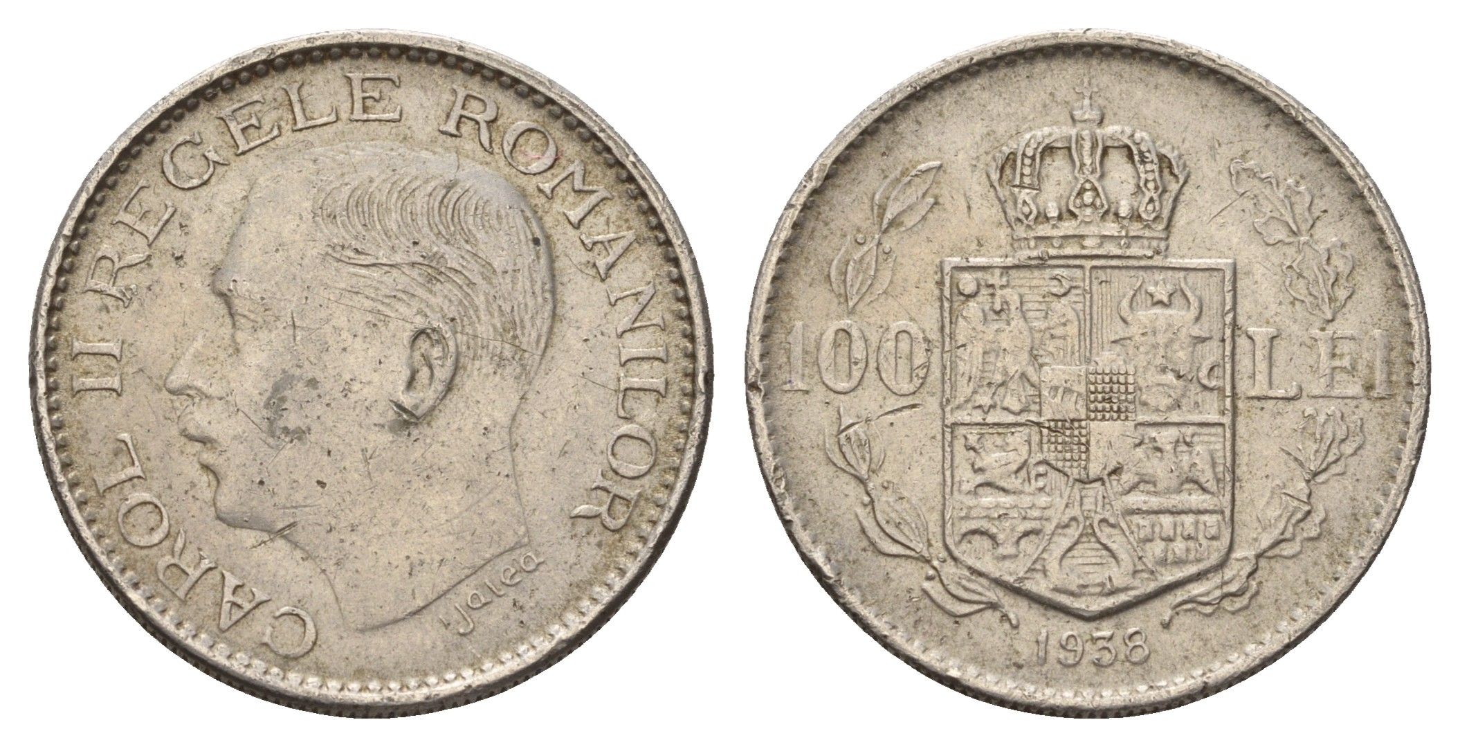 Румыния 100 леев (лей) 1938 Кароль II (1930-1940) KM 54 никель 4116-833