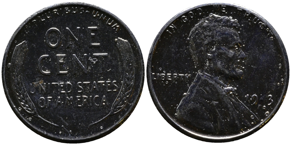 США 1 цент 1943 S (Сан-Франциско), Авраам Линкольн KM 132 a сталь плакированная цинком 4392-1122