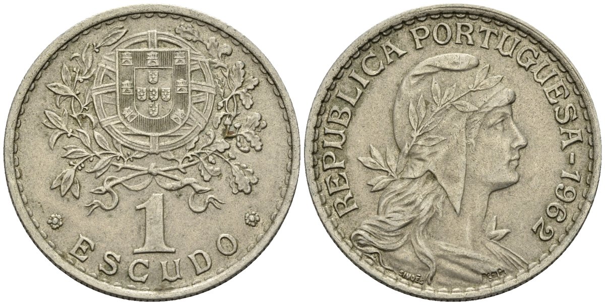 Португалия 1 эскудо 1962 KM 578 медно-никель 4148-416