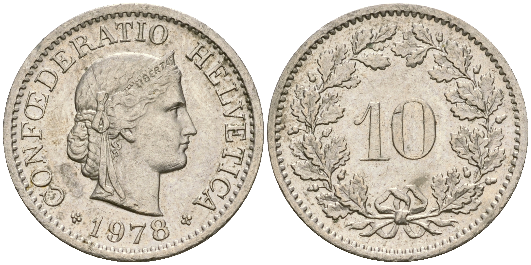 Швейцария 10 раппенов 1978 KM 27 медно-никель 4364-1347