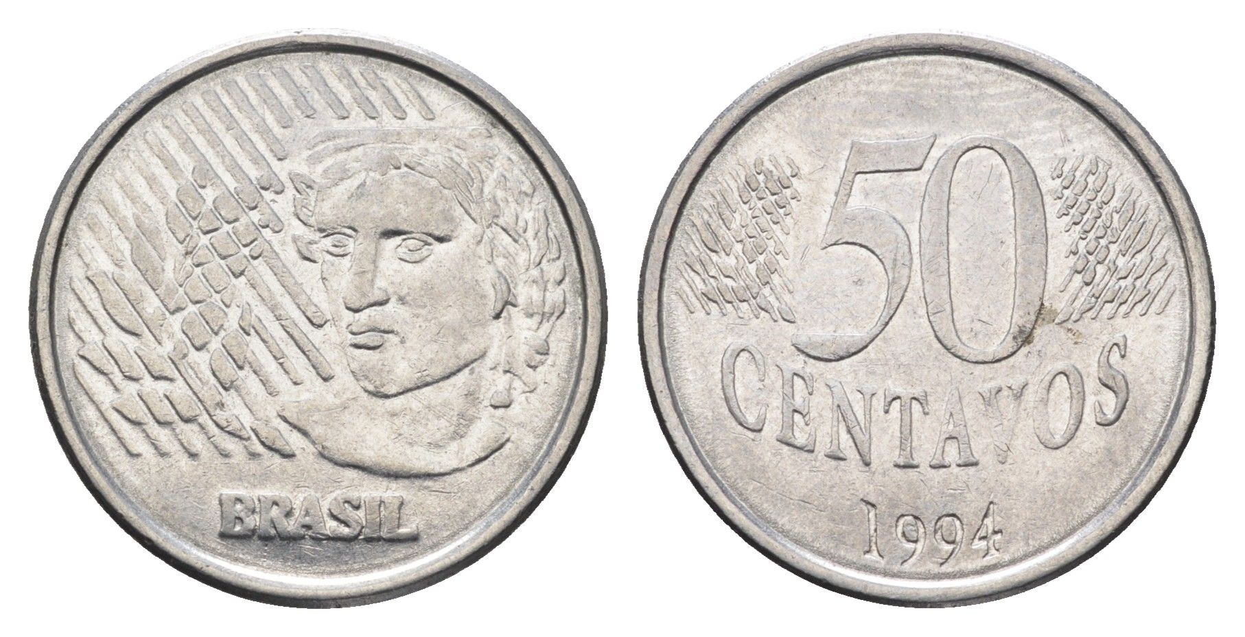 Бразилия 50 сентаво 1994 KM 635 нержавеющая сталь 4663-537