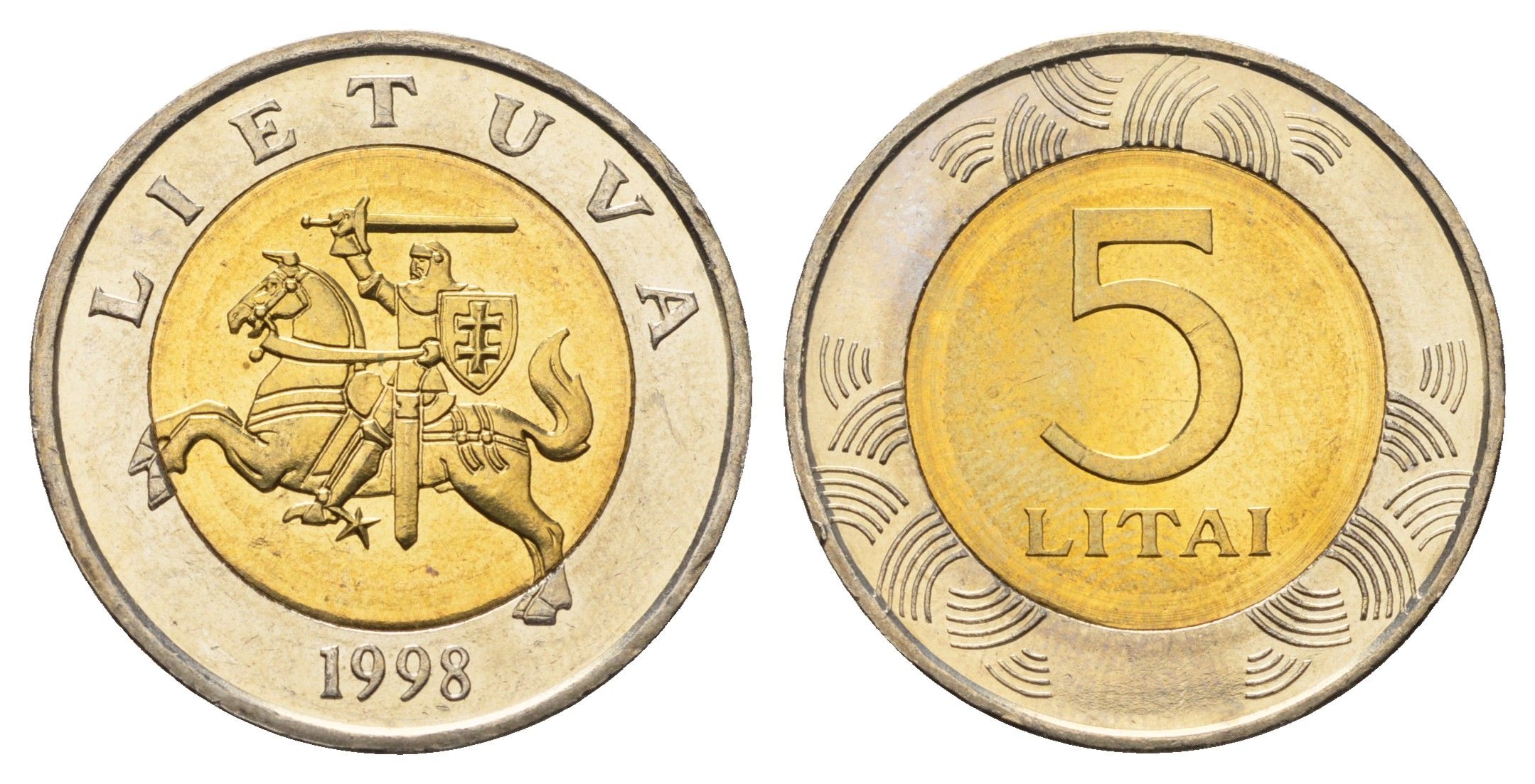 Литва 5 лит 1998 KM 113 биметалл UNC 3851-612