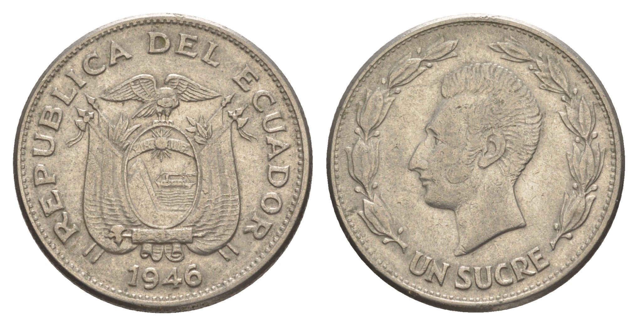 Эквадор 1 сукре 1946 KM 78.2 никель 4641-634