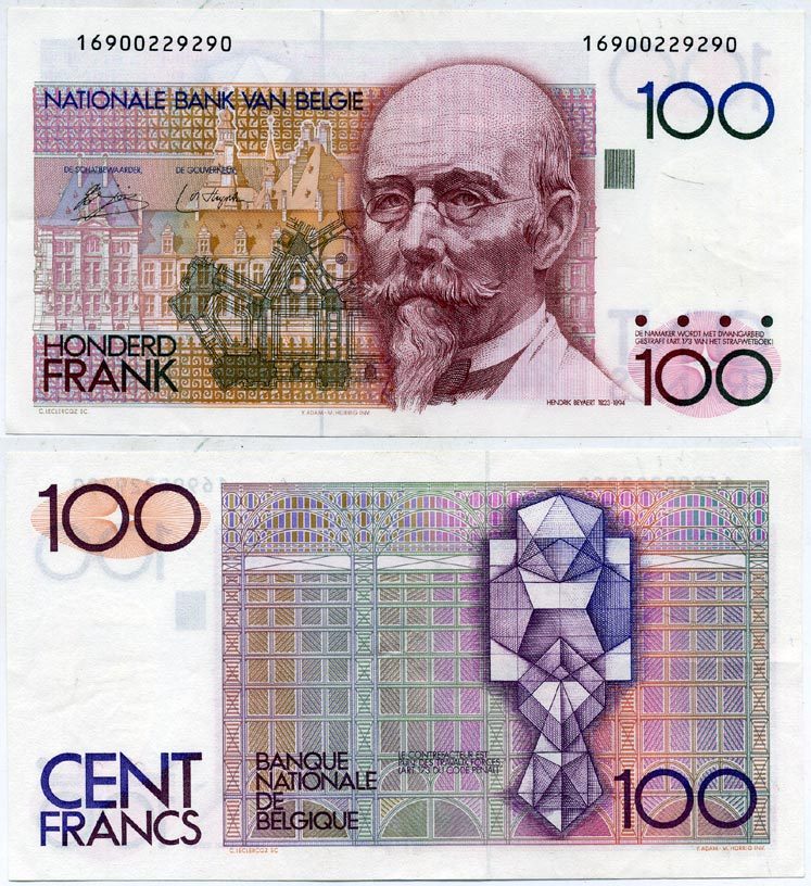 Бельгия 100 франков ND (1978-1981) Хендрик (Анри) Бейерт Pick  140 а (1)  бумага   7203-10-3-2