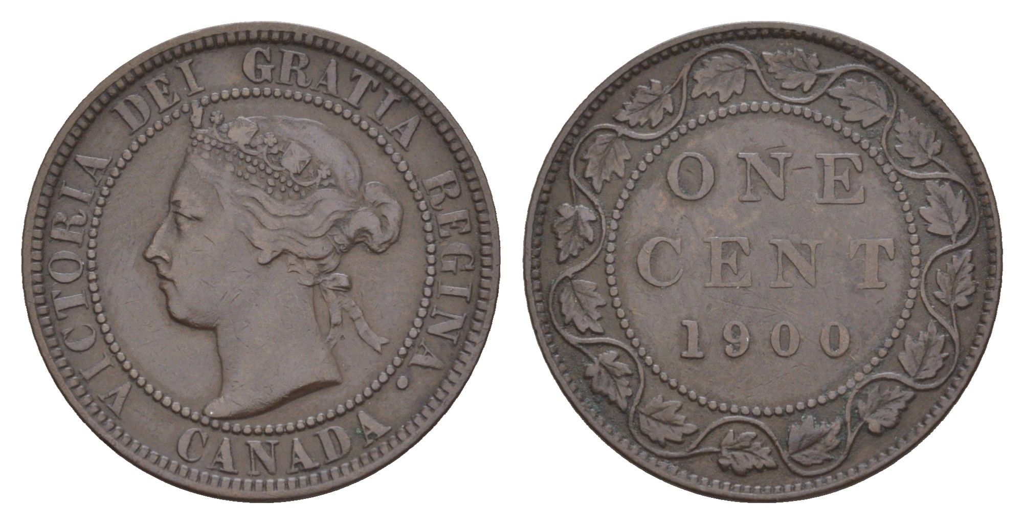 Канада 1 цент 1900 Виктория (1837-1901) KM 7 бронза 4654-1222