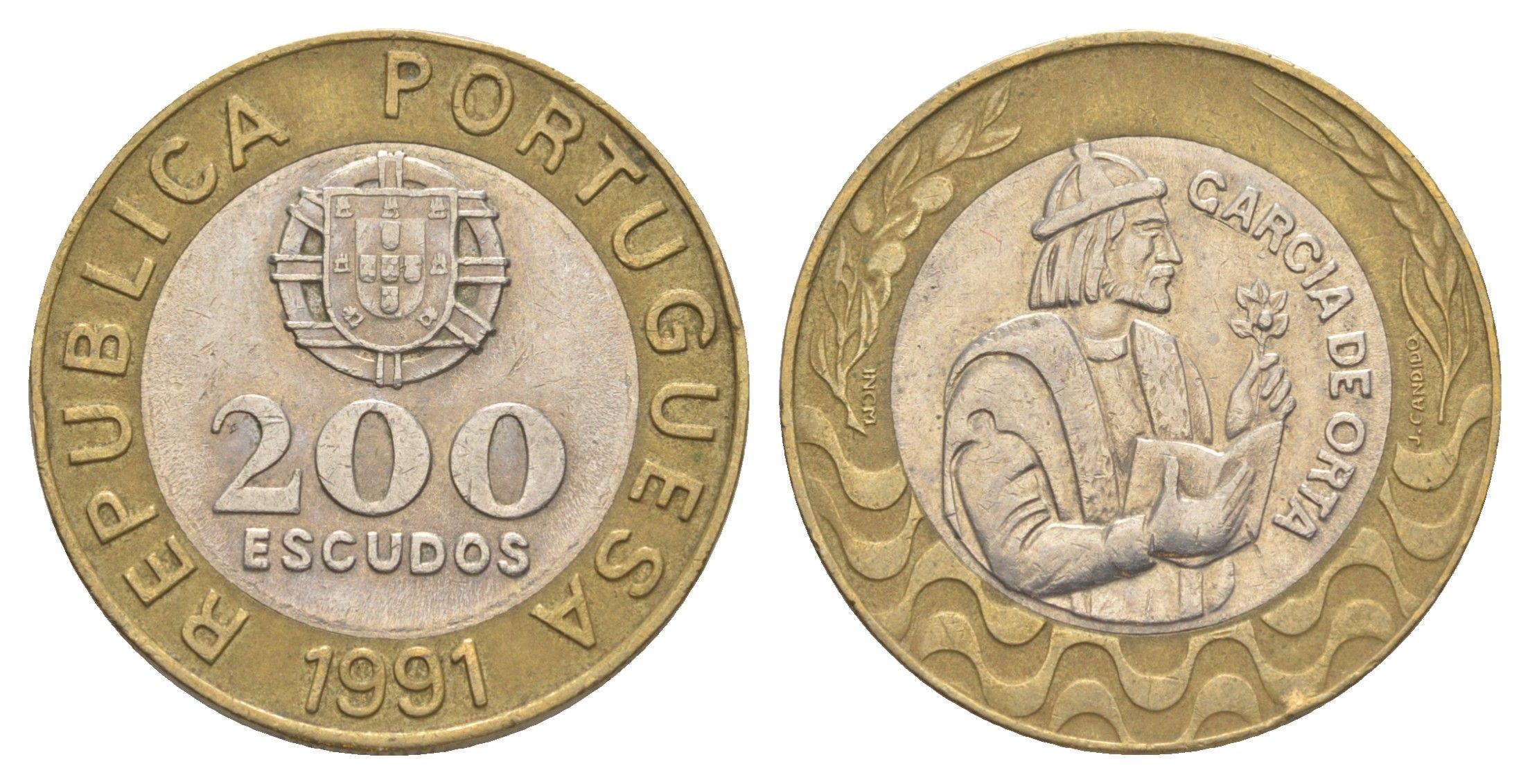 Португалия 200 эскудо 1991 Гарсия Де Орта (1501-1568) KM 655 биметалл 4393-1132