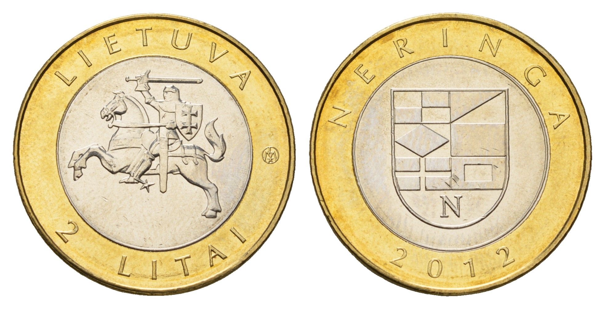 Литва 2 лита 2012 Курорты Литвы - Неринга KM 185.1 биметалл UNC 4695-444