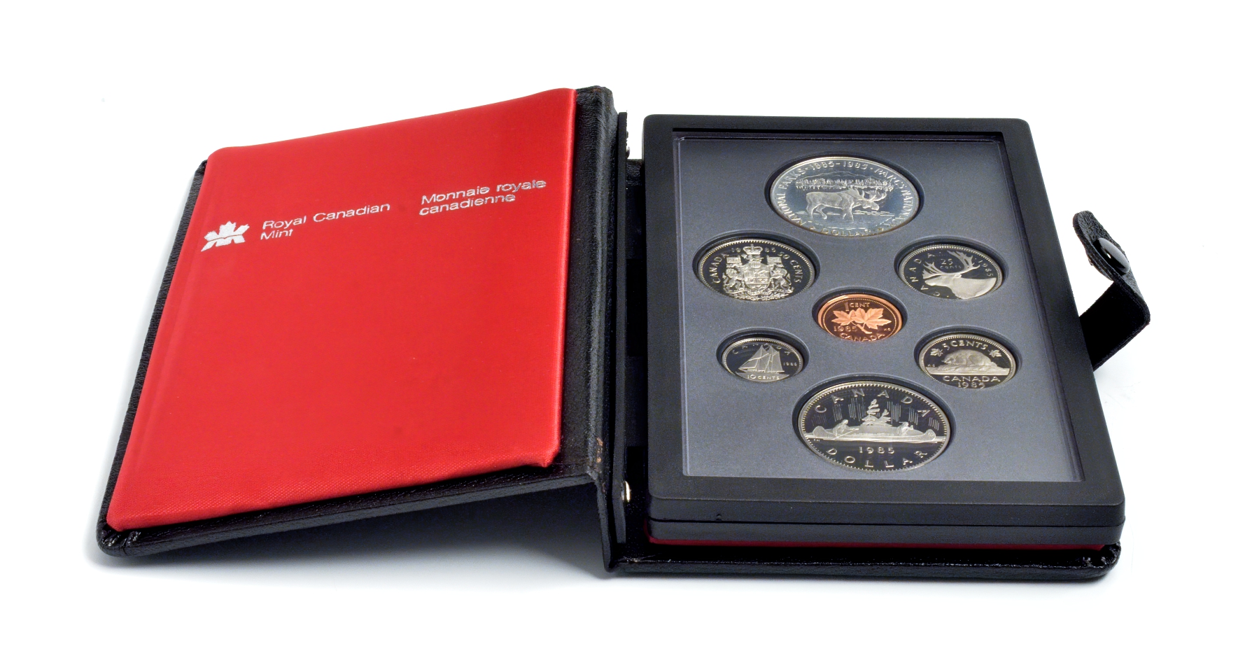 Канада набор из 7 монет 1985 в оригинальной коробке с сертификатом серебро PROOF 00-00