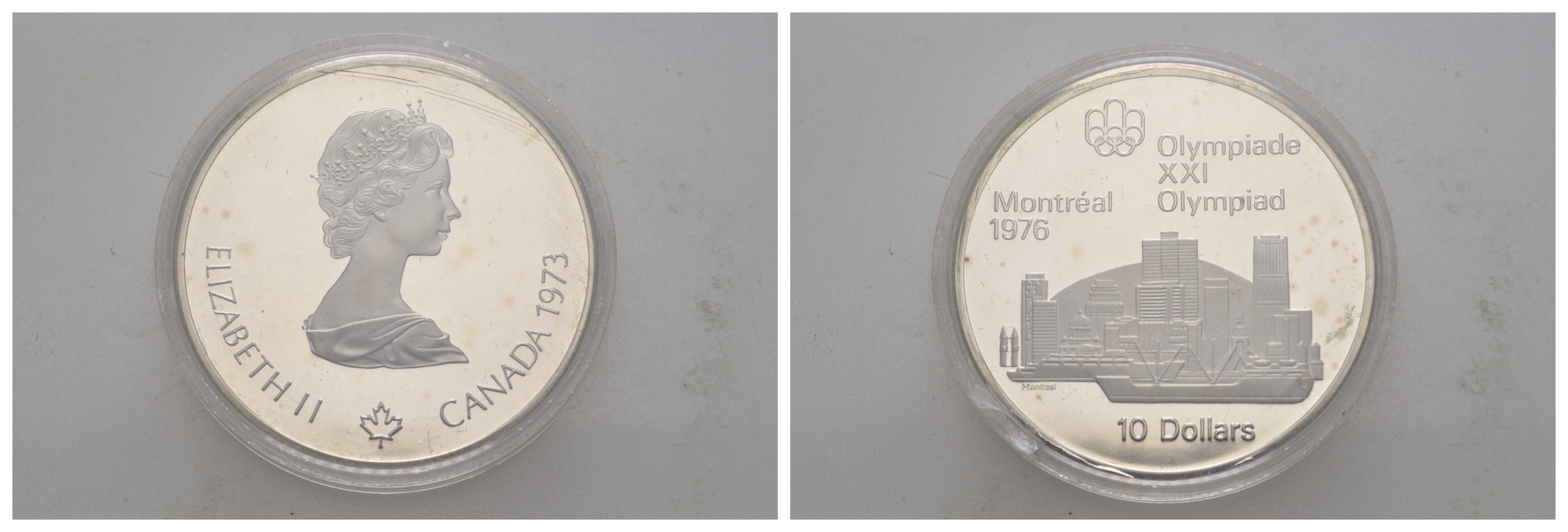 Канада 10 долларов 1973 XXI летние Олимпийские Игры, Монреаль 1976 - Монреаль KM 87 серебро PROOF 11-269-44