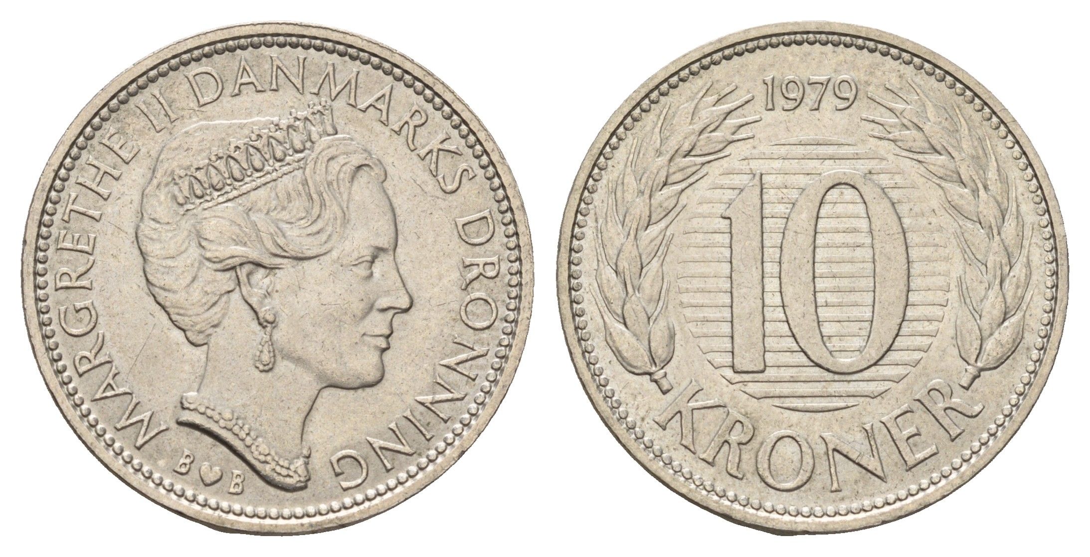 Дания 10 крон 1979 Маргрете II (1972-2024) KM 864 медно-никель 4653-944
