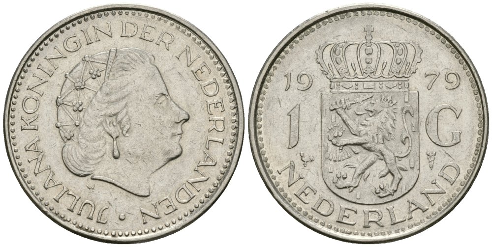 Нидерланды 1 гульден 1979 Юлиана (1948-1980) KM 184a никель 4579-551