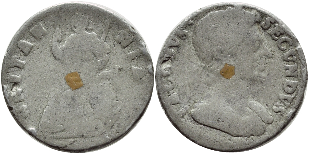 АНГЛИЯ 1 ФАРТИНГ 1687 ДЖЕЙМС II Spink 3421 олово слаб