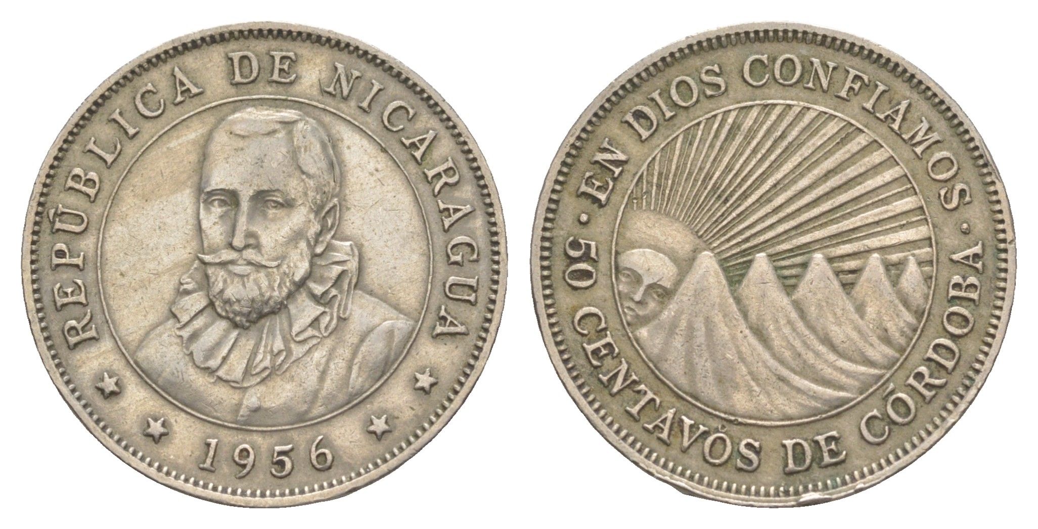 Никарагуа 50 сентаво 1956 KM 19.1 медно-никель 4605-1257