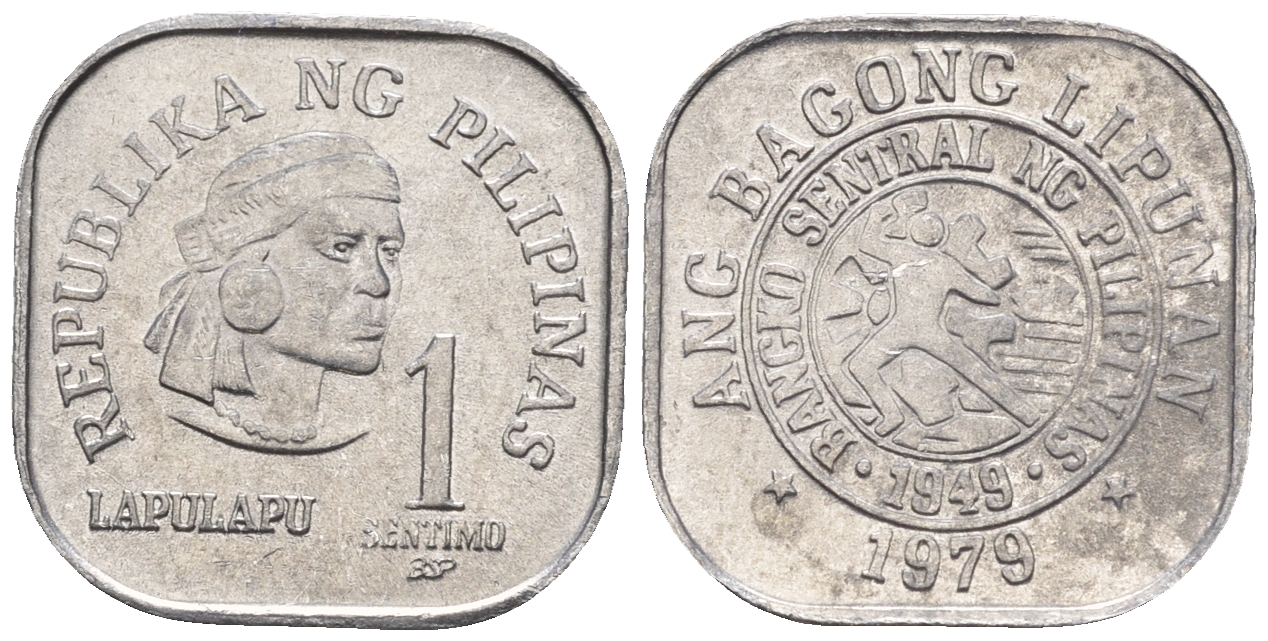 Филиппины 1 сентимо 1979 вождь острова Мактан Лапу-Лапу KM 205 алюминий  UNC  220-1112