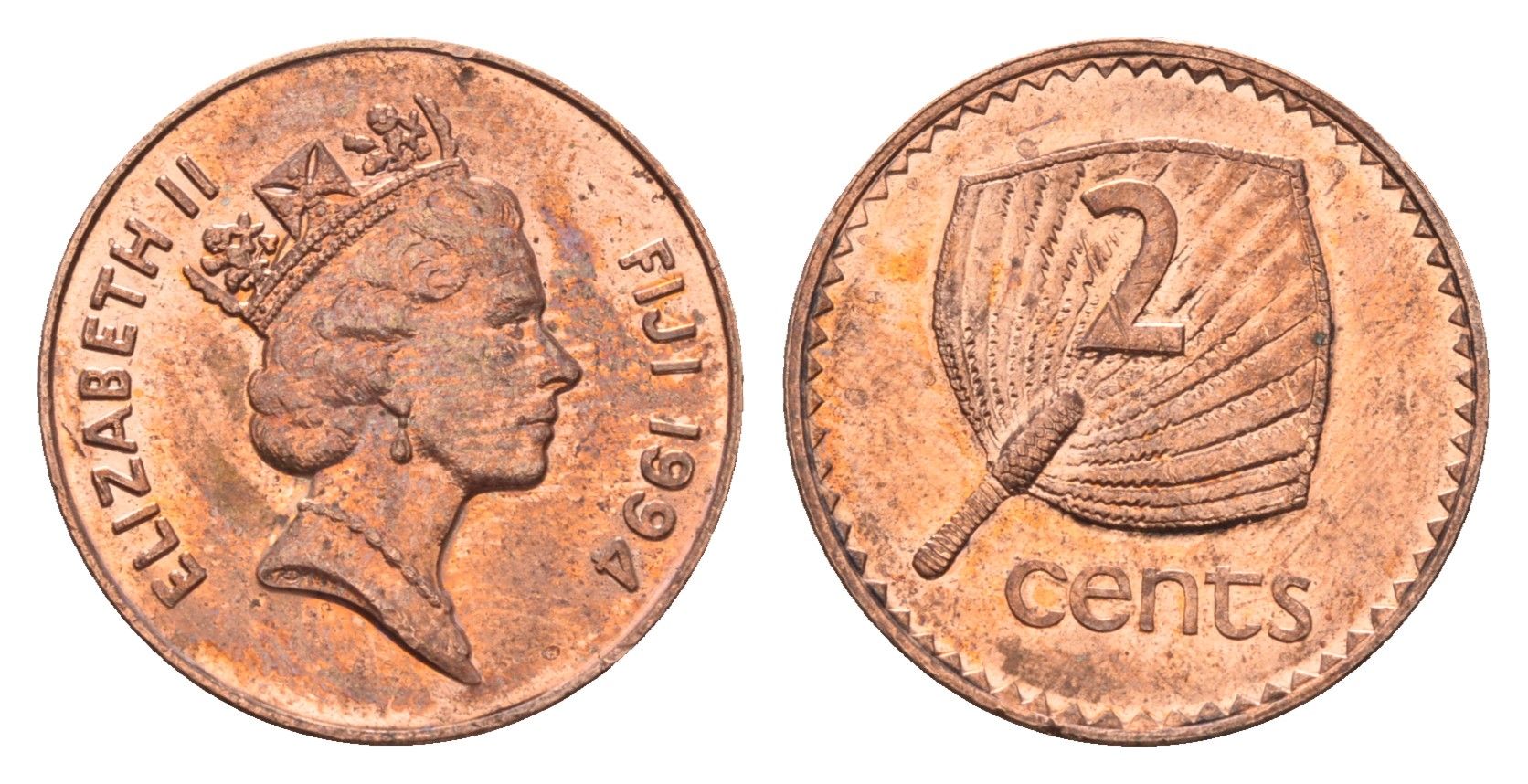 Фиджи 2 цента 1994 KM 50a цинк плакированный медью UNC 4697-714