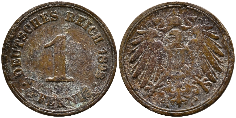 ГЕРМАНИЯ 1 ПФЕННИГ 1898 A KM 10, J. 10 медь 4387-262