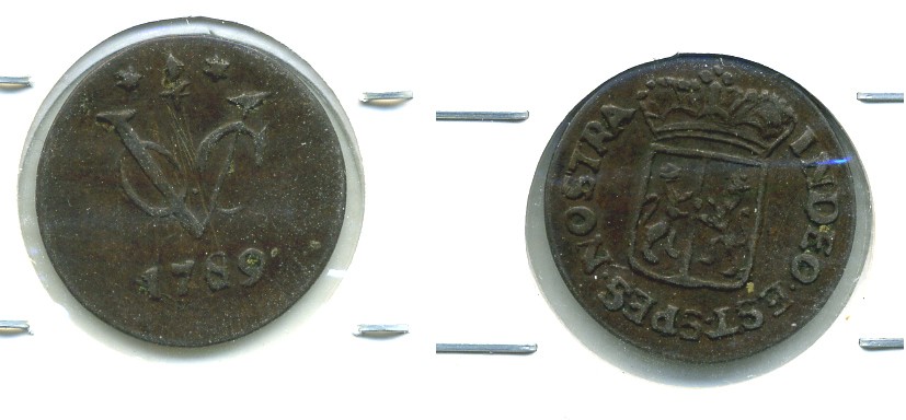 Нидерландская Восточная Индия 1/2 дуита 1789 KM 55 медь 503-734