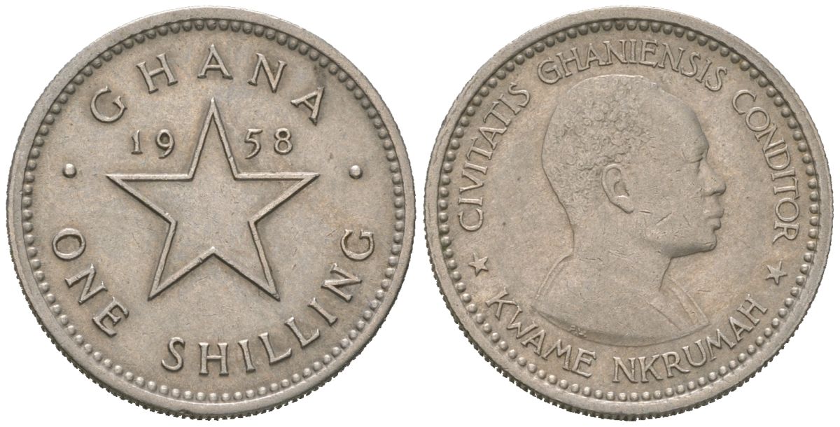 Гана 1 шиллинг 1958 KM 5 медно-никель 175-217