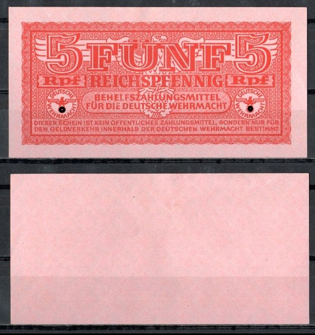 Германия 5 пфеннигов ND (1942) Pick M33 бумага UNC (пресс) 7222-56-1-2