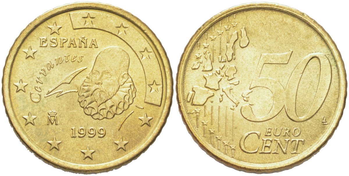 Испания 50 евроцентов 1999 KM 1045 нордик UNC 4126-1211