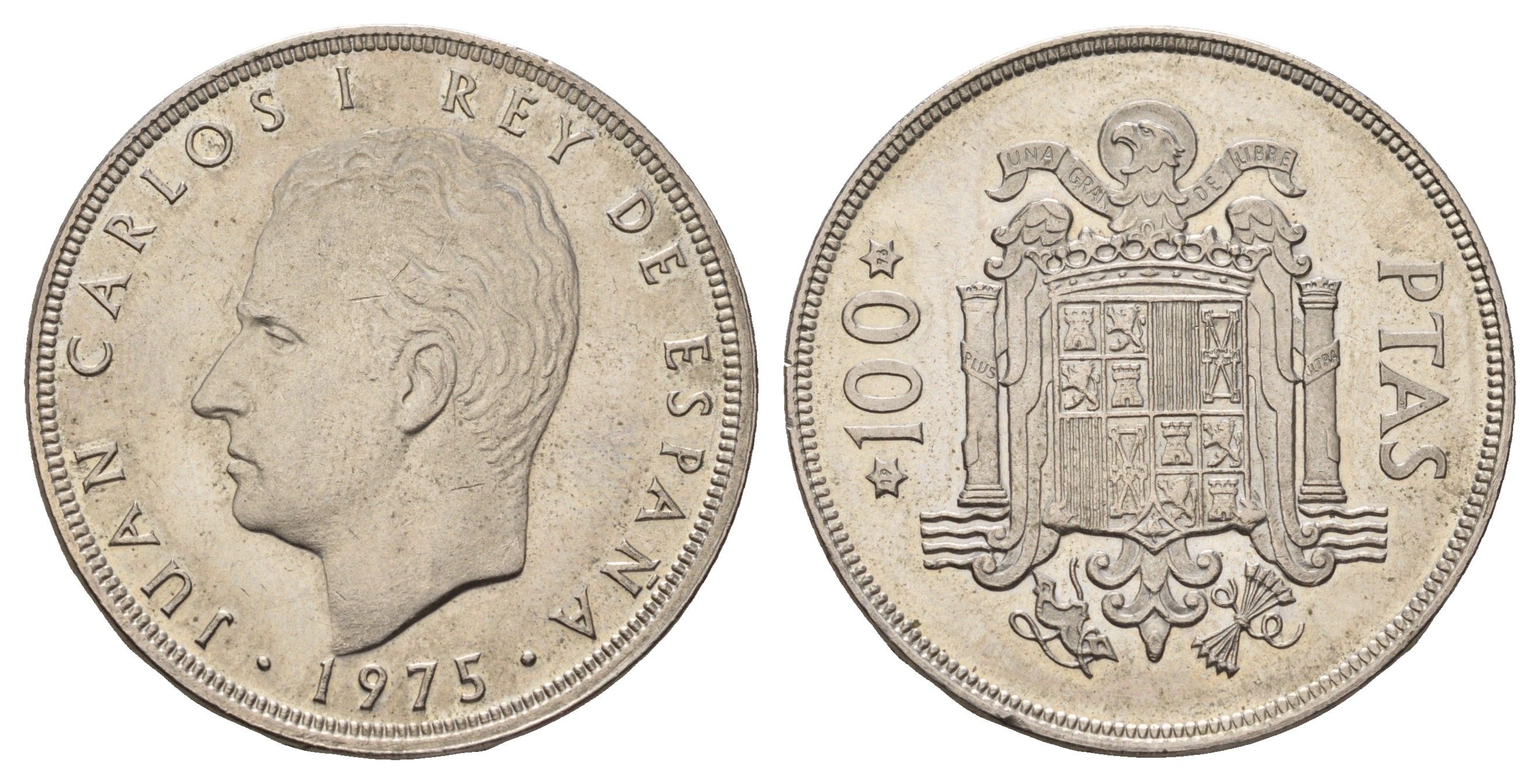 Испания 100 песет 1975 (76) M, Хуан Карлос I (1975-2014) KM 810 медно-никель UNC 4367-932
