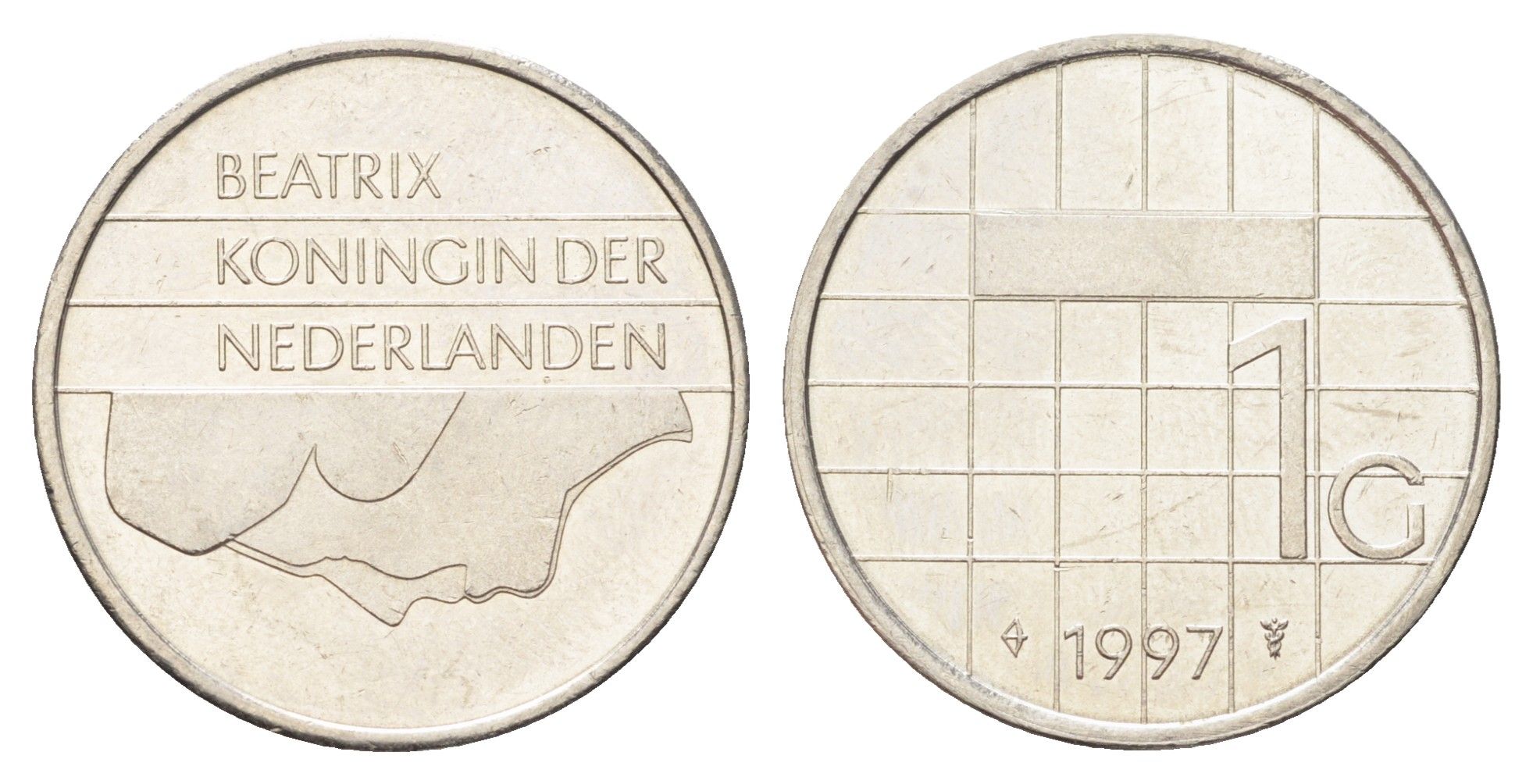 Нидерланды 1 гульден 1997 Беатрикс (1980-2013) KM 205 никель 4678-115
