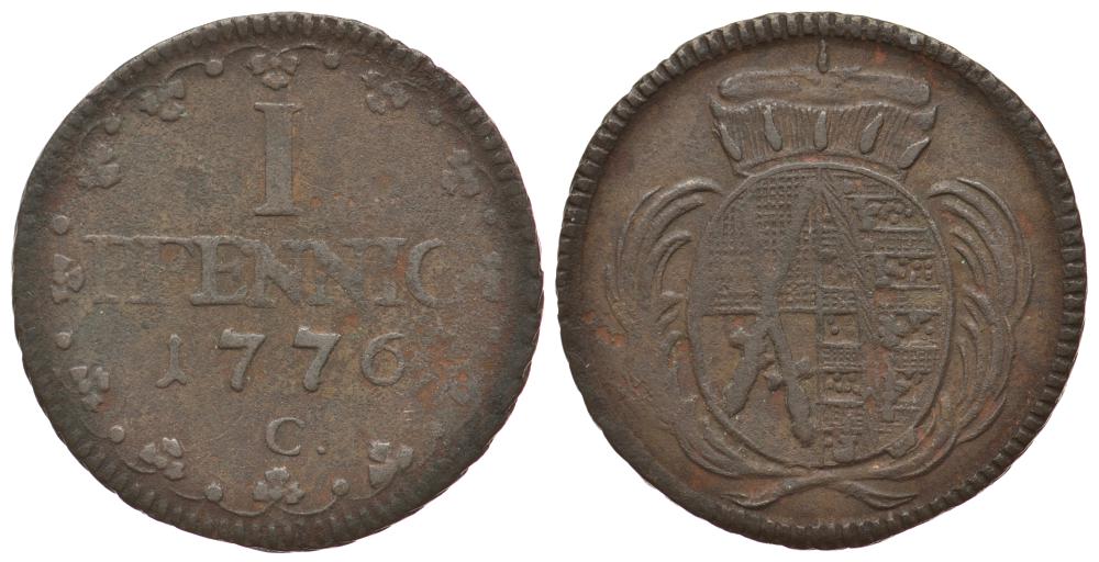Саксония 1 пфенниг 1776 C KM 1000 (C 91) медь    413-5624