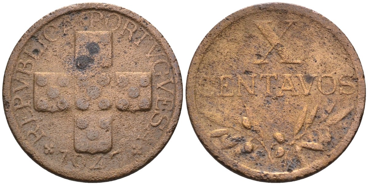 Португалия 10 сентаво 1947 KM 583 бронза 4588-437