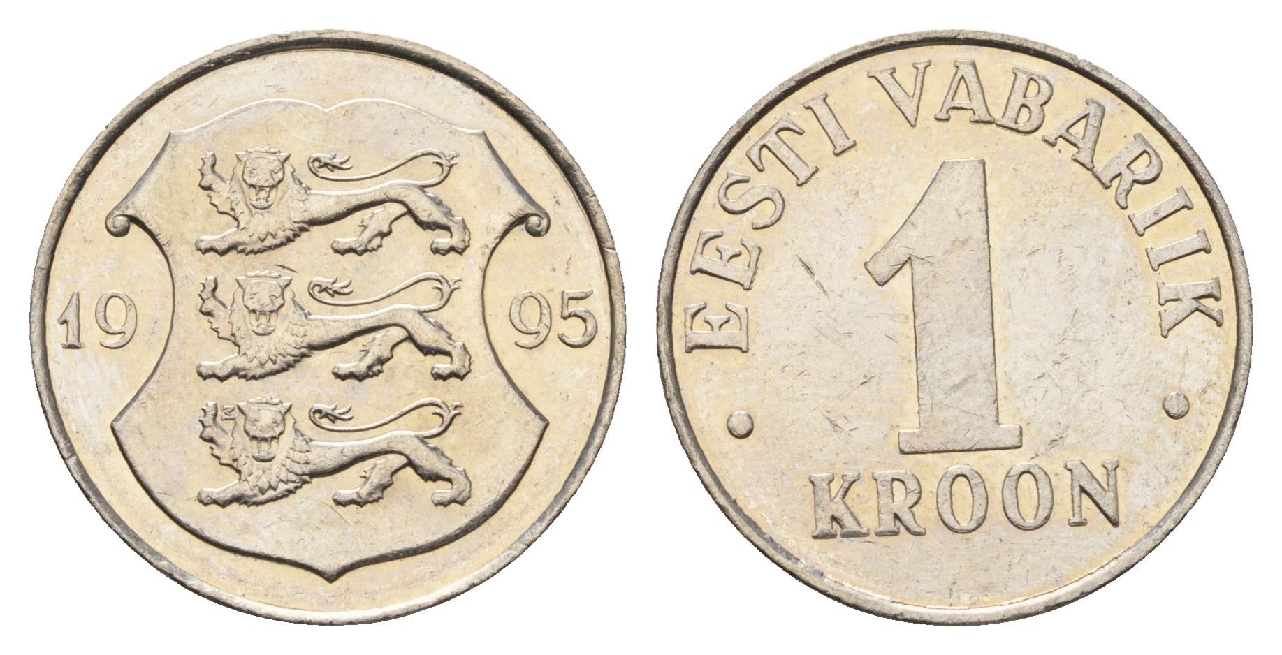 Эстония 1 крона 1995 KM 28 медно-никель aUNC 4688-624