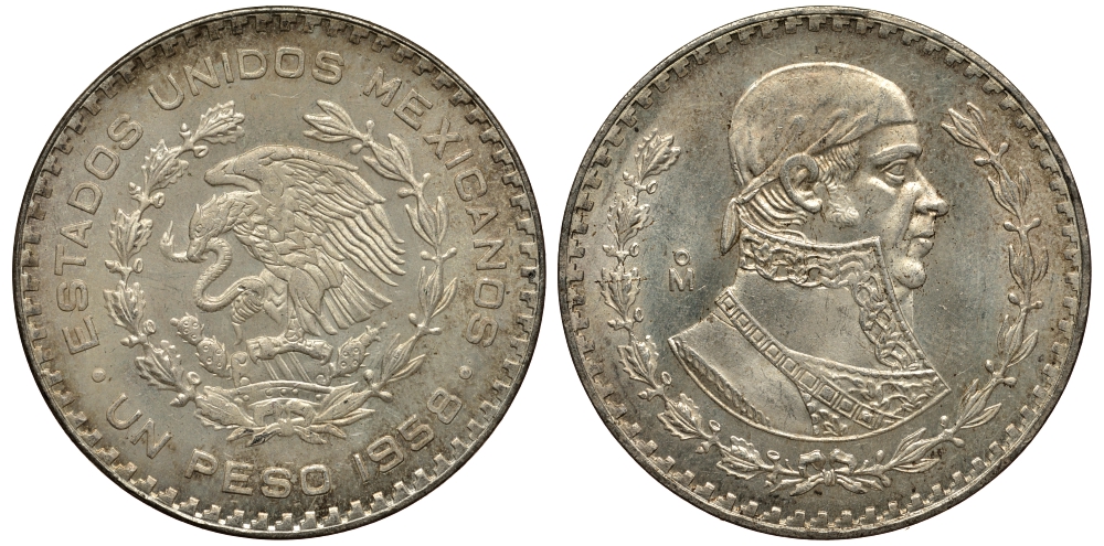 Мексика 1 песо 1958 Хосе Мария Морелос KM 459 серебро 107-923