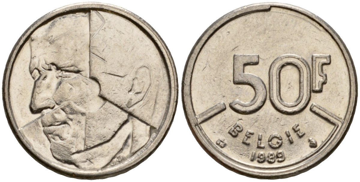 Бельгия 50 франков 1989 Belgie, Бодуэн I (1951-1993) KM 169 никель 4601-121
