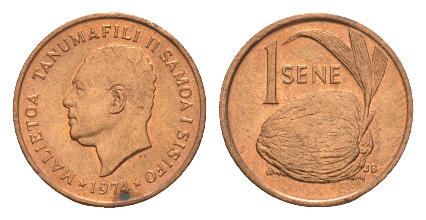 Самоа 1 сене 1974 KM 12 бронза UNC 4655-842