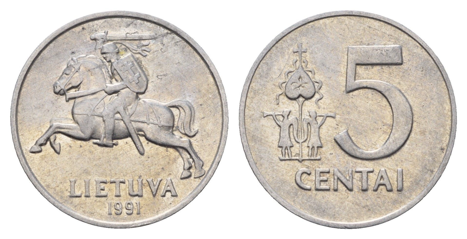 Литва 5 центов (сентов) 1991 KM 87 алюминий 190-733