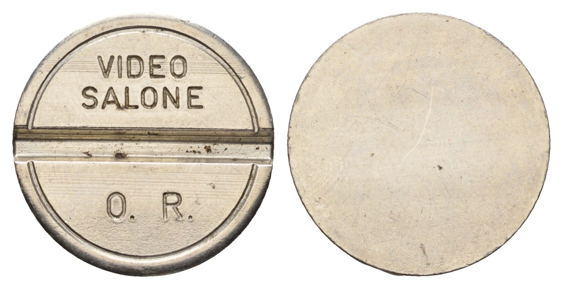 Италия жетон видеосалона диаметр 24 мм, вес 6 гр нержавеющая сталь 4670-533